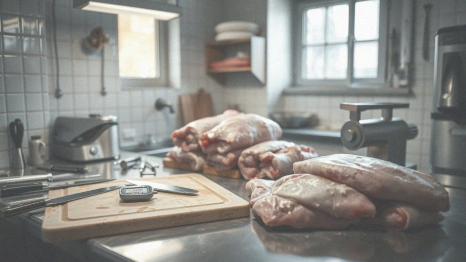 Jakie są różnice w obróbce mięsa dużych zwierząt w kontekście włośnia?